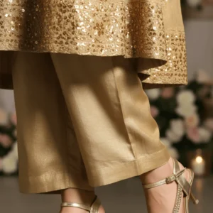 Golden Fancy Sandal For Women FN6251